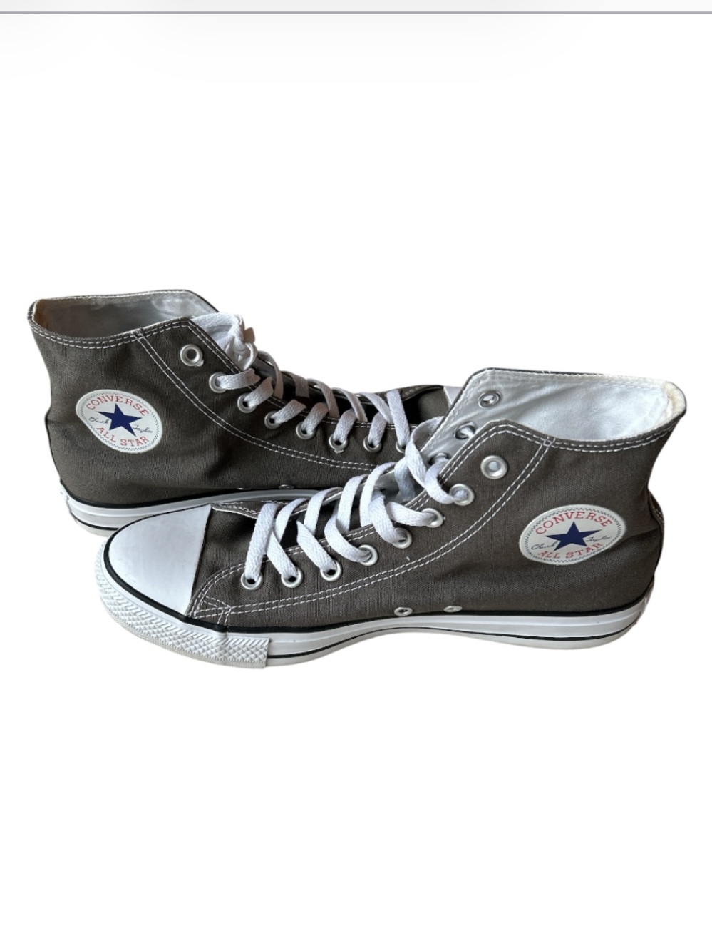 Converse All-Star High-Top Sneakers in Charcoal Gray with Navy Trim Size 9 GUC